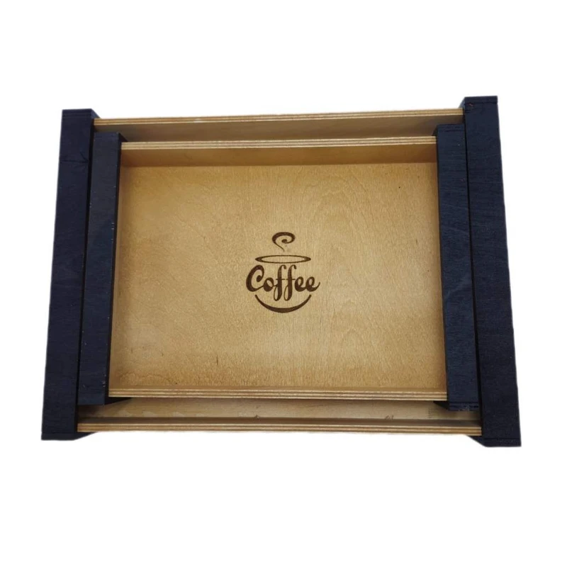 سینی مدل چوبی کد M29698 مجموعه 2 عددی