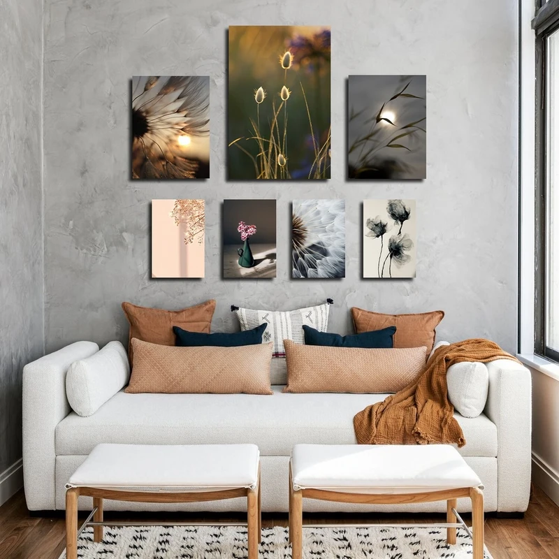 تابلو شاسی بکلیت طرح طبیعت و غروب مدل SH-2392 مجموعه 7 عددی