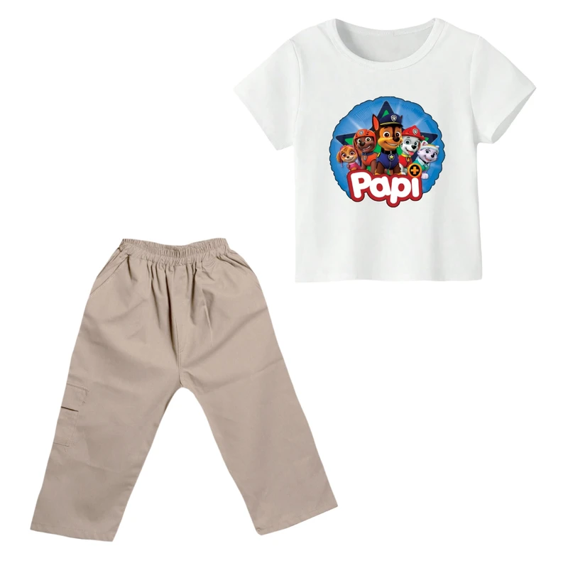 ست تی شرت و شلوارک پسرانه مدل سگ نگهبان کد ۶