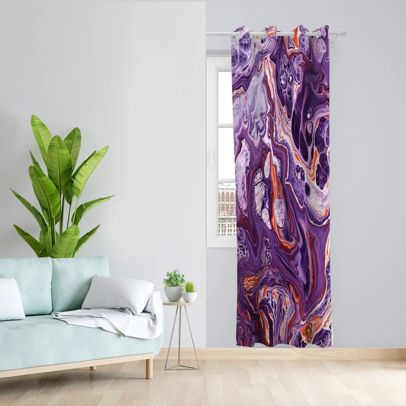 پرده طرح مرمر مدل مخمل پانچی کد 2275 z سایز 140x200 سانتی متر