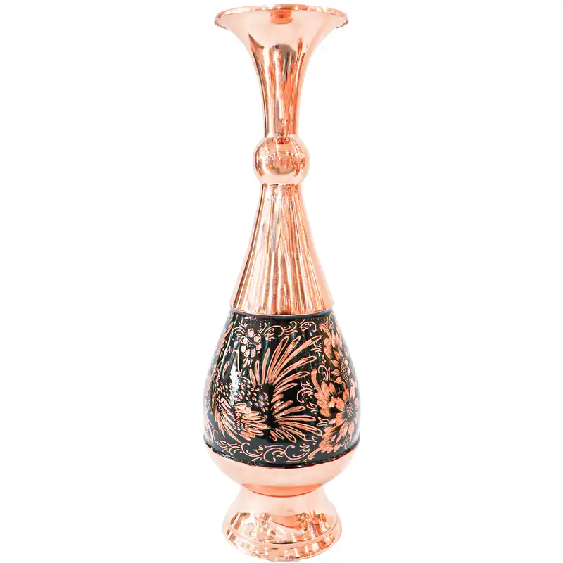 گلدان مسی مدل الماس تراش کد 30half بسته 2 عددی