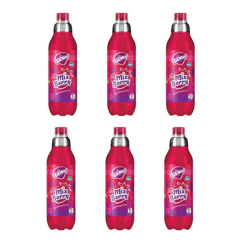 نوشابه گازدار میکس بری جنیوس - 1000 میلی‌لیتر بسته 6 عددی