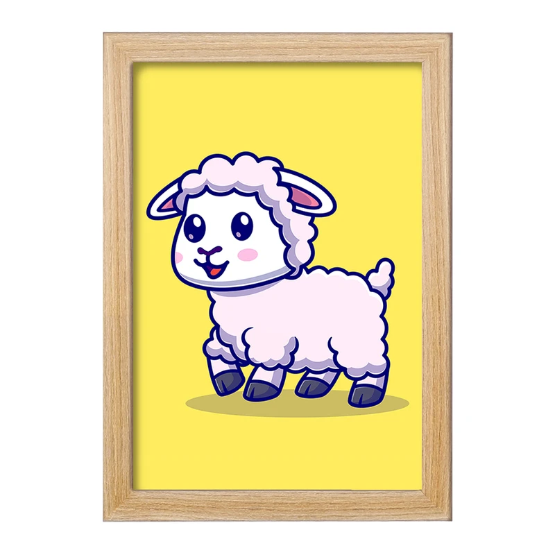 تابلو خندالو مدل حیوانات بامزه گوسفند کد 29654