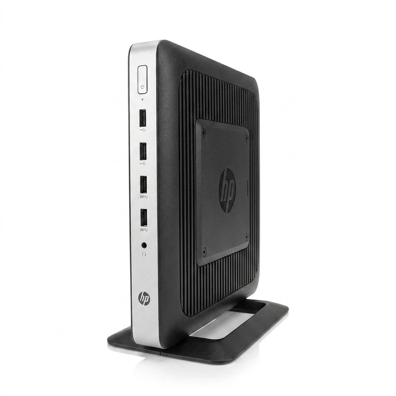 کامپیوتر کوچک اچ‌ پی مدل T630 با پردازنده Quad Core AMD GX-۴۲۰GI SOC ۲.۰ - ۲.۲ GHz Quad-Core حافظه SSD با ظرفیت 128 گیگابایت رم DDR4 با ظرفیت هشت گیگابایت پردازنده گرافیکی AMD
