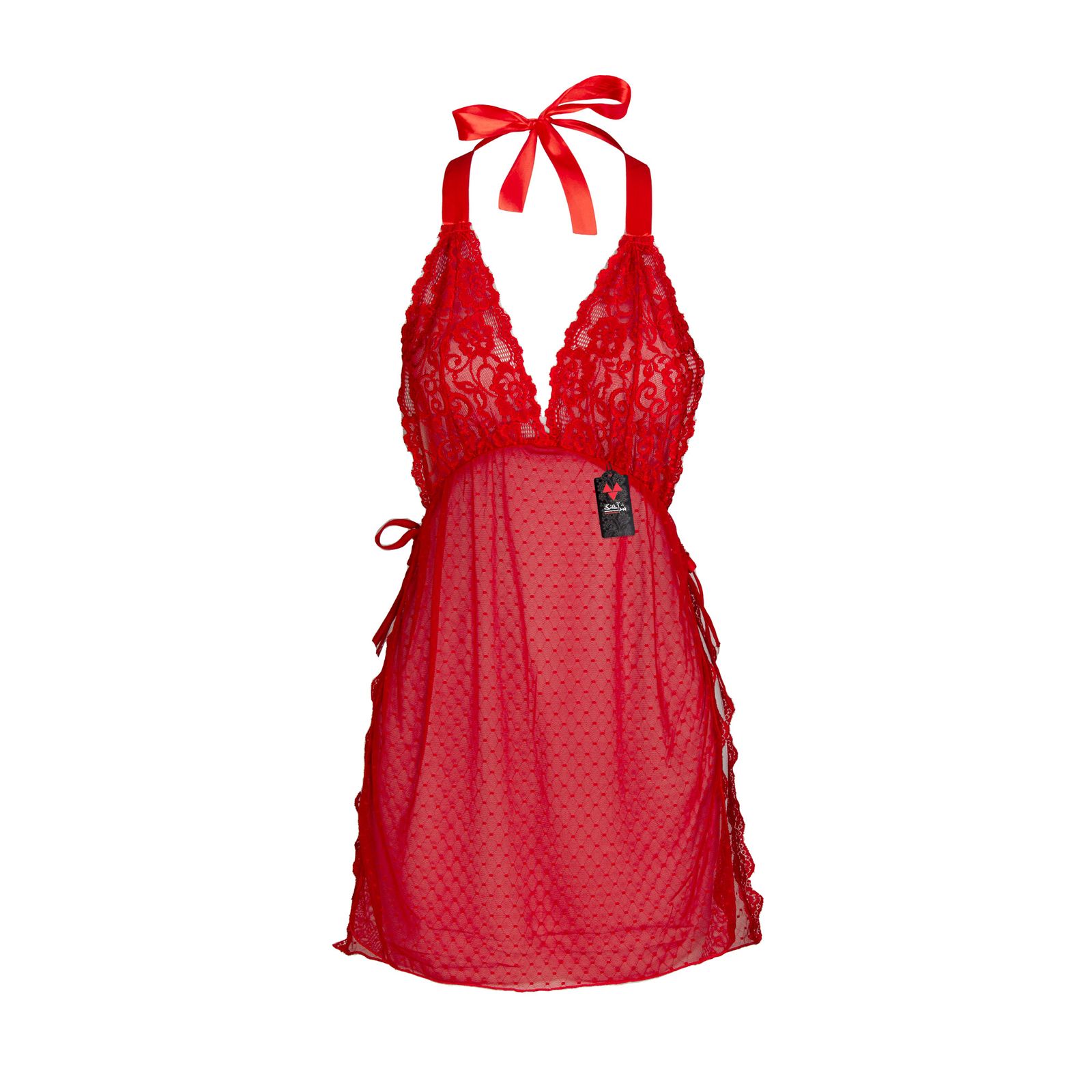 لباس خواب زنانه شباهنگ مدل Waiter رنگ قرمز -  - 6