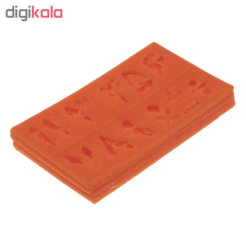 شابلون طرح حروف و اعداد فارسی و انگلیسی و حیوانات کد 007 مجموعه 20 عددی