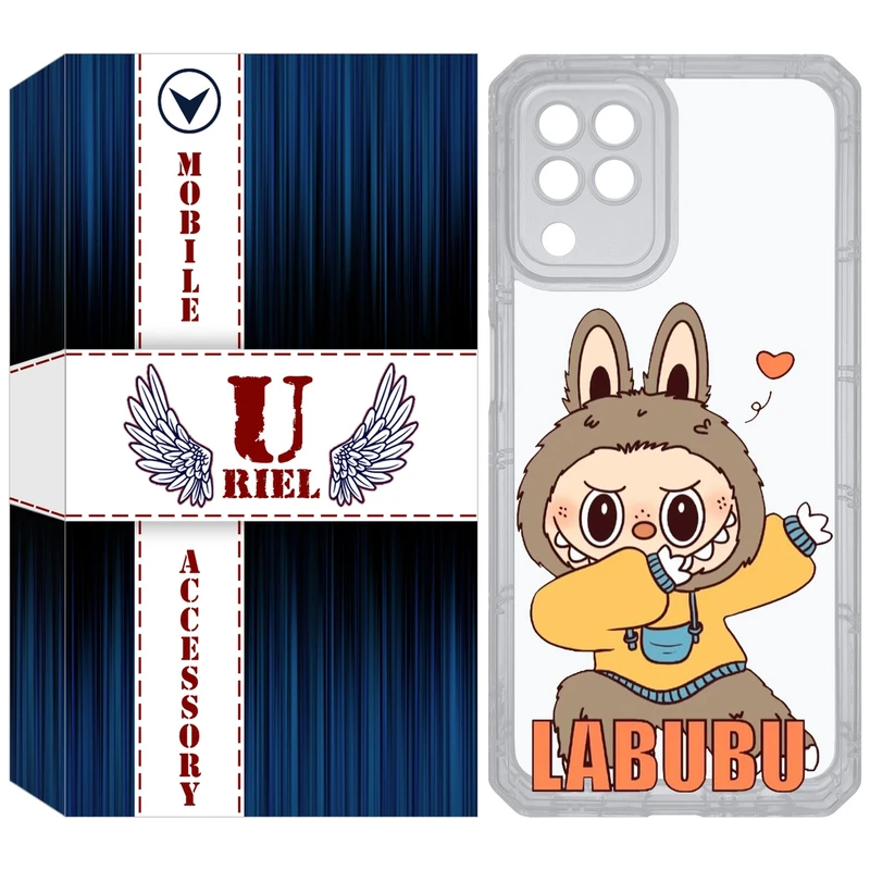 کاور یوریل مدل Clear کد 104 طرح لبوبو Labubu مناسب برای گوشی موبایل سامسونگ Galaxy A22 4G / M32 / M22