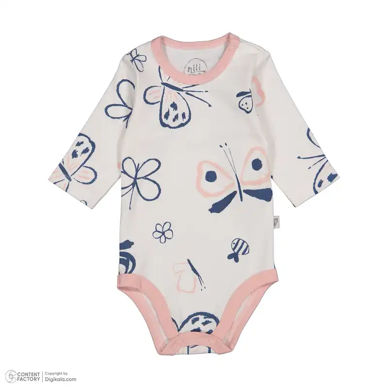 ست 3 تکه لباس نوزادی دخترانه نیلی مدل 4061