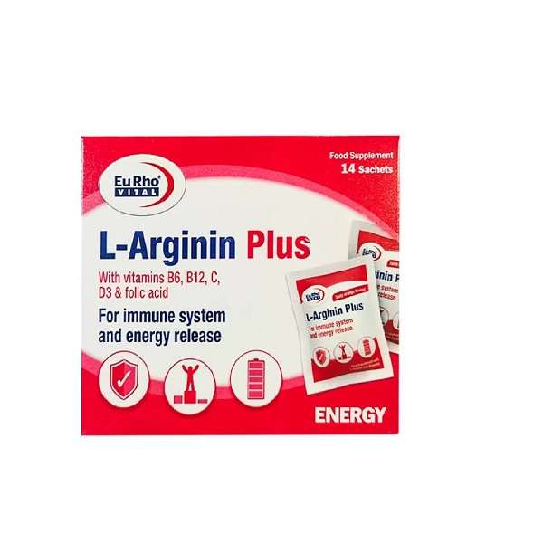 ساشه ال آرژنین پلاس یوروویتال بسته 14 عددی