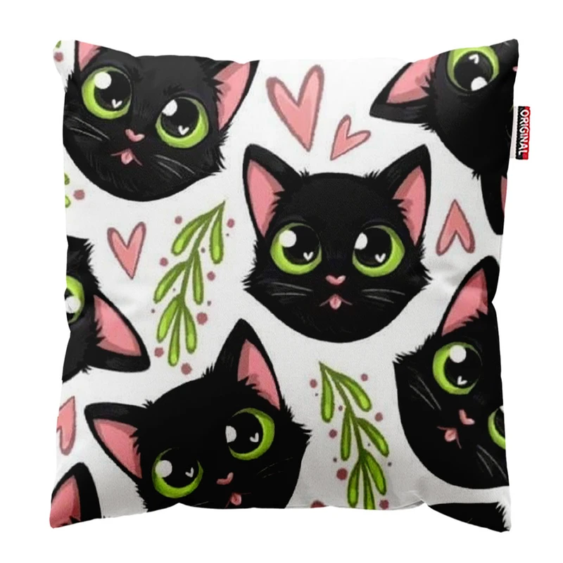  کوسن پاد آفرین طرح کارتونی گربه کد 1878 سایز 30*30 سانتی متر