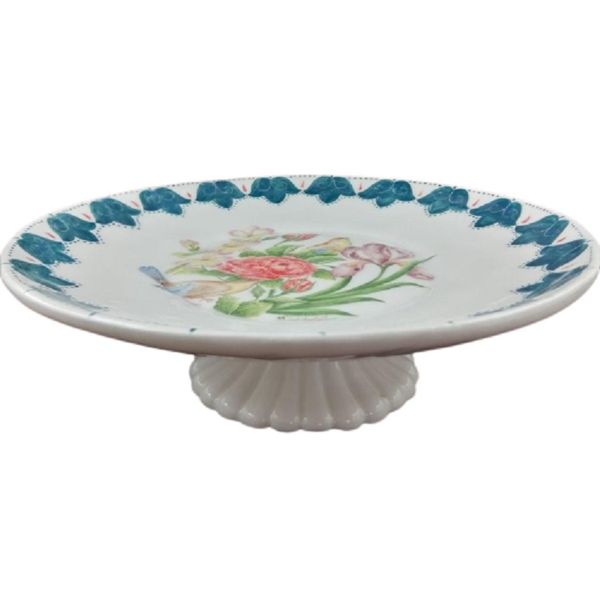 شیرینی خوری سرامیکی طرح گل مرغ مدل خورشید کد 3480838