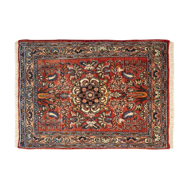 فرش دستبافت 0.57 متری مدل بیجار کد 45P699 زمینه لاکی