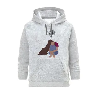 هودی زنانه مدل تفکر کدZ 24رنگ طوسی