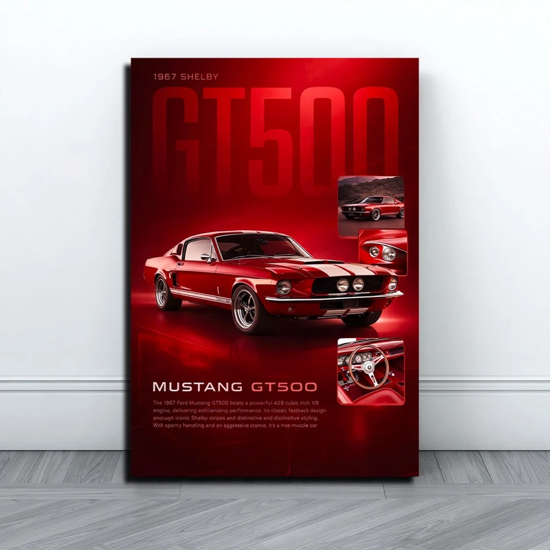 تابلو شاسی بکلیت طرح ماشین موستانگ GT500 مدل SH-S10738 