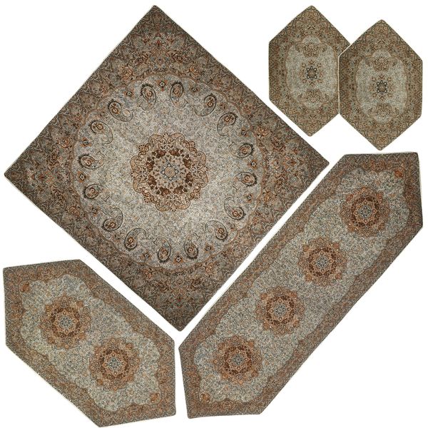 ست 5 تکه رومیزی ترمه مدل نسترن کد KH5-5