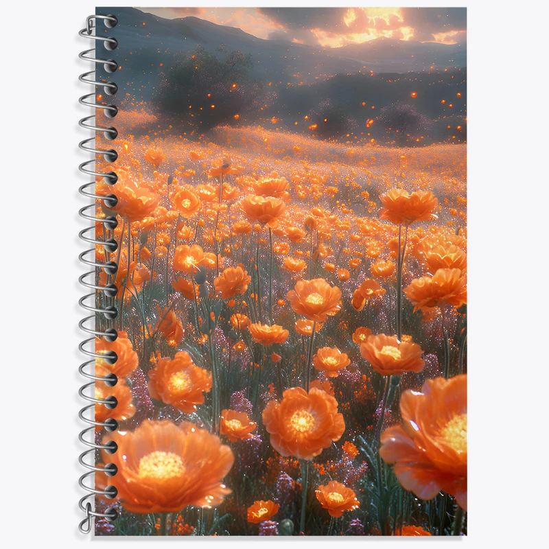 دفتر لغت 50 برگ خندالو طرح منظره ی گل کد N6000