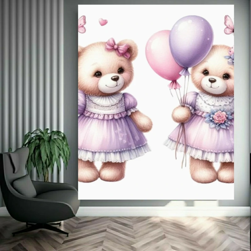 تابلو بوم طرح خرس عروسکی مدل کودکانه کد FP105751