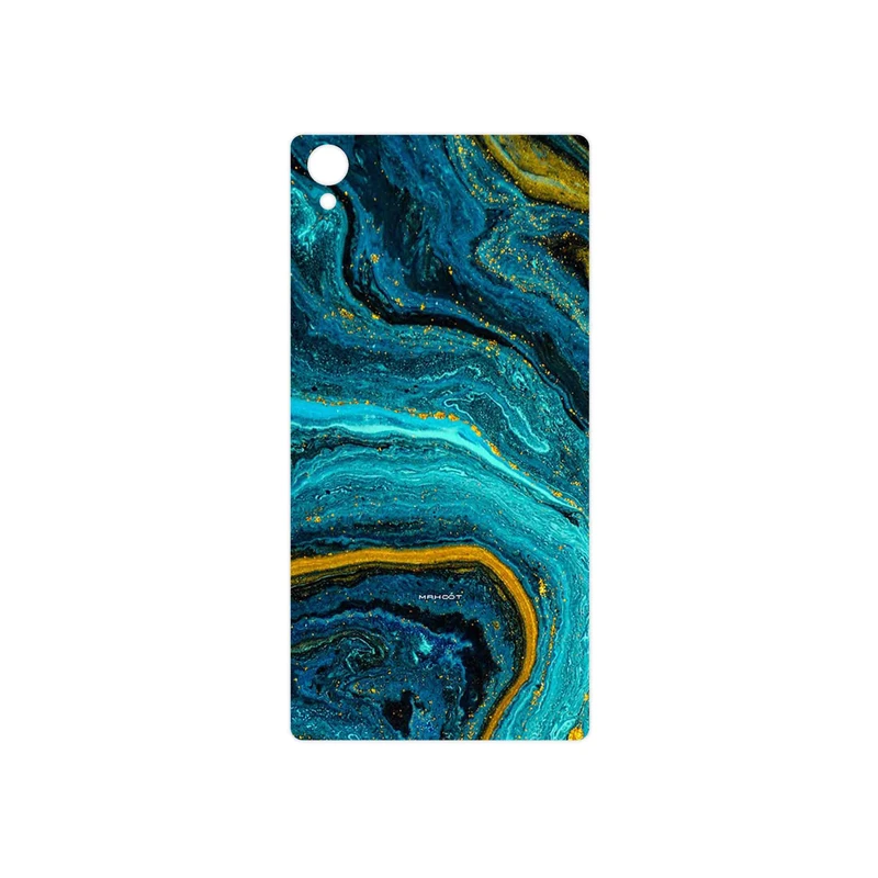 برچسب پوششی ماهوت مدل Turquoise marblewith golden streaks مناسب برای گوشی موبایل سونی Xperia Z1