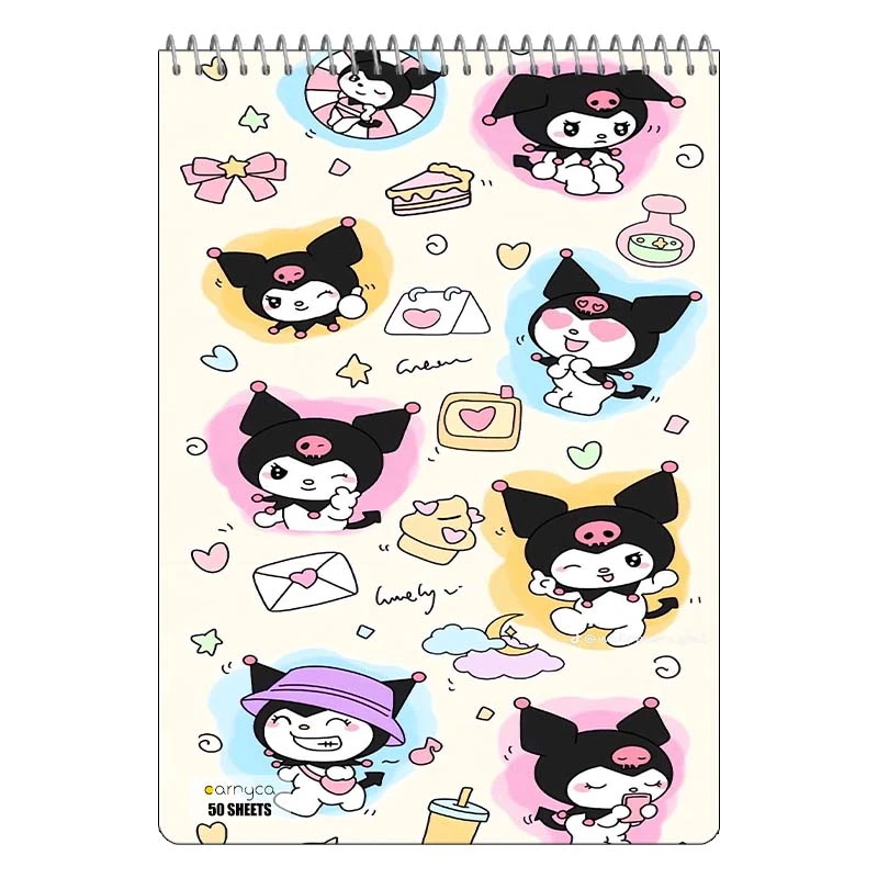 دفتر نقاشی 50 برگ سیمی کارنیکا طرح مای ملودی و کورومی My Melody & Kuromi کد 12882