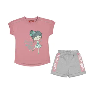 ست تی شرت آستین کوتاه و شلوارک دخترانه روح مدل 2181108008682