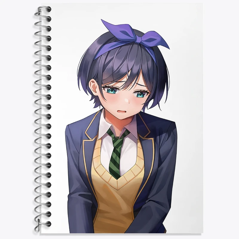 دفتر زبان 50 برگ خندالو مدل دو خط طرح روکا انیمه کانوجو اوکاری کد 34812