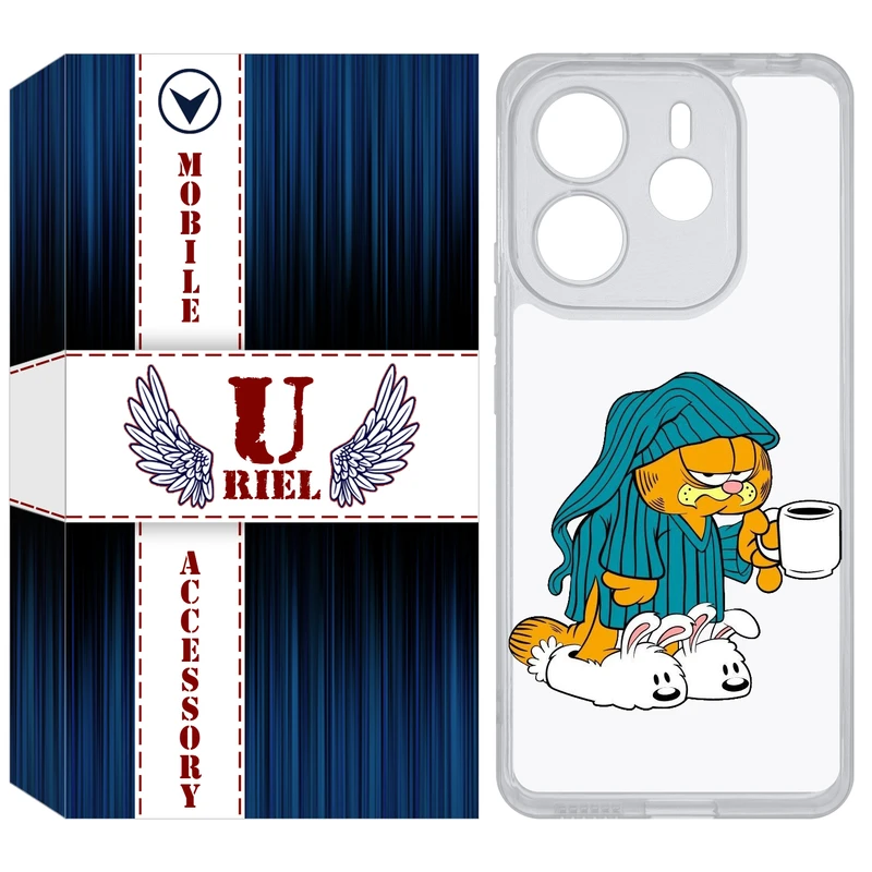 کاور یوریل مدل Clear کد 72 طرح گارفیلد مناسب برای گوشی موبایل شیائومی Redmi Note 14 4G