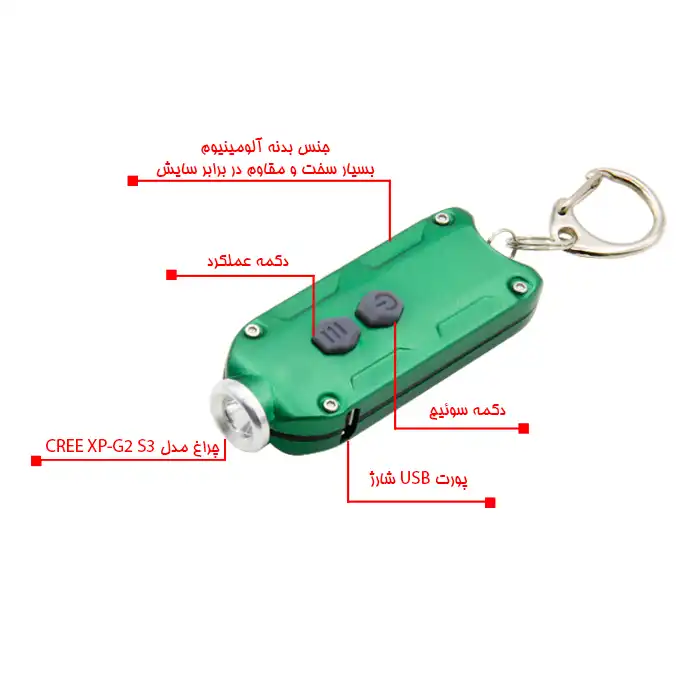 جاکلیدی مدل چراغ قوه شارژی کد W570