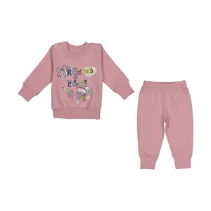 ست سویشرت و شلوار نوزادی دخترانه آدمک مدل 2171232-84