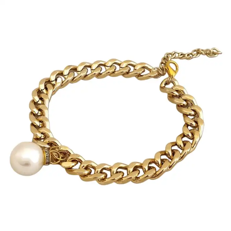 پابند زنانه مدل زنجیر و مروارید کد AP08