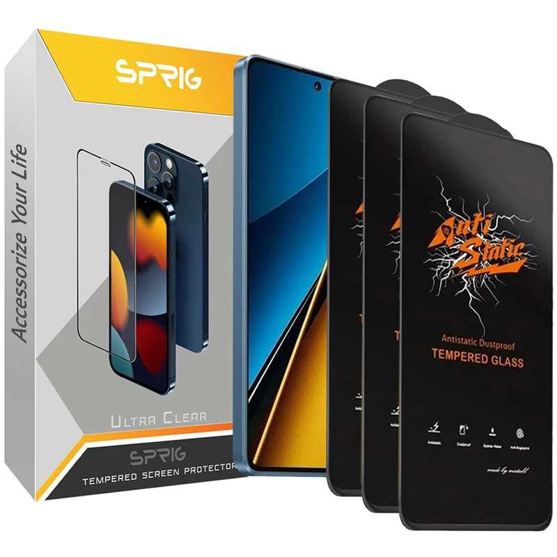 محافظ صفحه نمایش اسپریگ مدل Antistatic_MTB مناسب برای گوشی موبایل شیائومی Poco X7 Pro بسته سه عددی