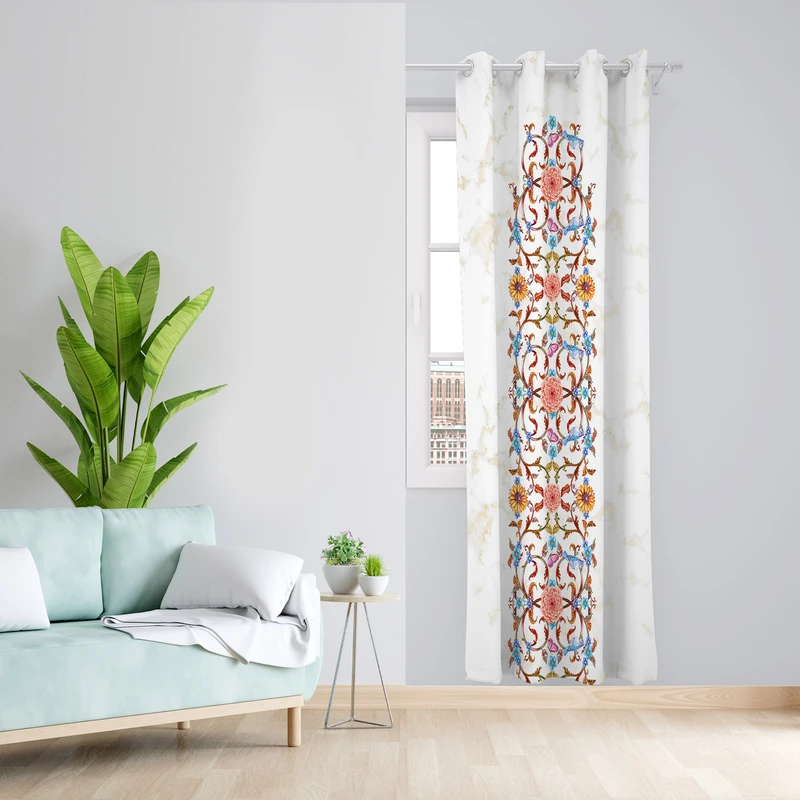 پرده طرح سنتی مدل مخمل پانچی کد 1872 z سایز 140x200 سانتی متر