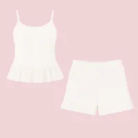 ست تاپ و شلوارک راحتی زنانه کد Z02