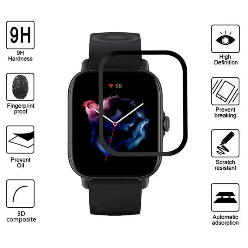 محافظ صفحه نمایش راینو مدل R-PMMA مناسب برای ساعت هوشمند امیزفیت GTS 3 بسته 2 عددی