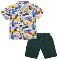 ست پیراهن و شلوارک پسرانه تابالوگا مدل هاوایی کد KAM_N7