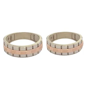 ست حلقه طلا 18 عیار زنانه و مردانه طلای مستجابی مدل تراش راد کد T387 53-60