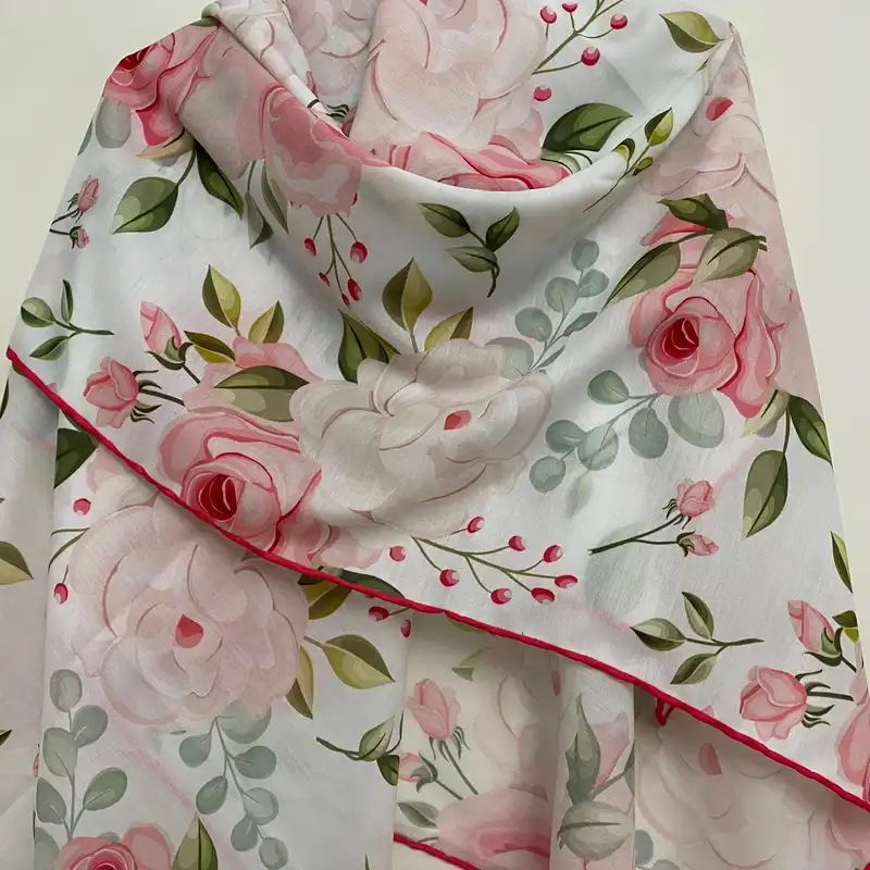 روسری زنانه مدل نخی چهارفصل قواره بزرگ کد 1610