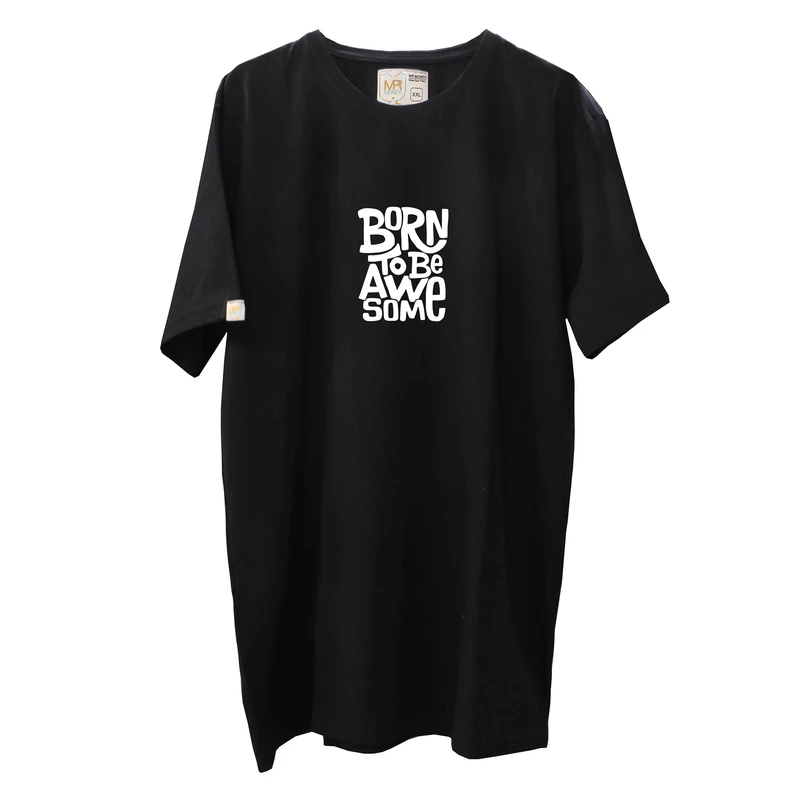 تی شرت اورسایز آستین کوتاه مردانه مسترمانی مدل born to be 402