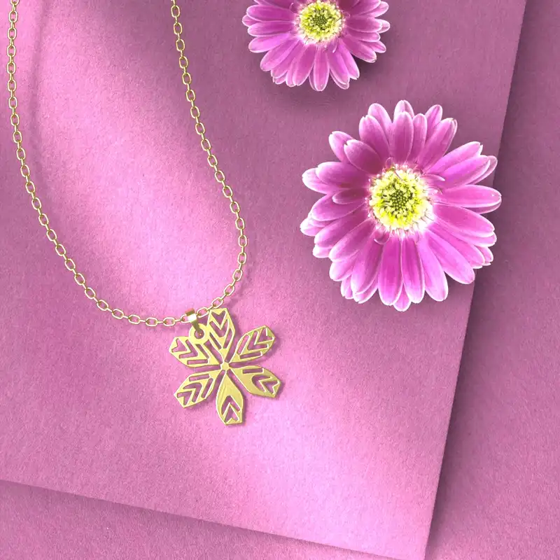 گردنبند طلا 18 عیار زنانه مدوپد مدل برف کد A3-1-1109