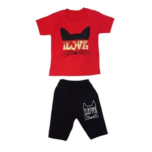 ست تی شرت و شلوارک دخترانه کد D3