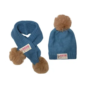 ست کلاه و شال گردن بافتنی بچگانه کد 1413