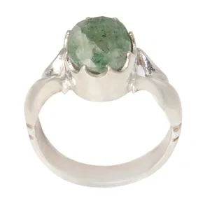 انگشتر نقره مردانه بازرگانی میلادی مدل سنگ زمرد رکاب دست ساز کد AM_2087