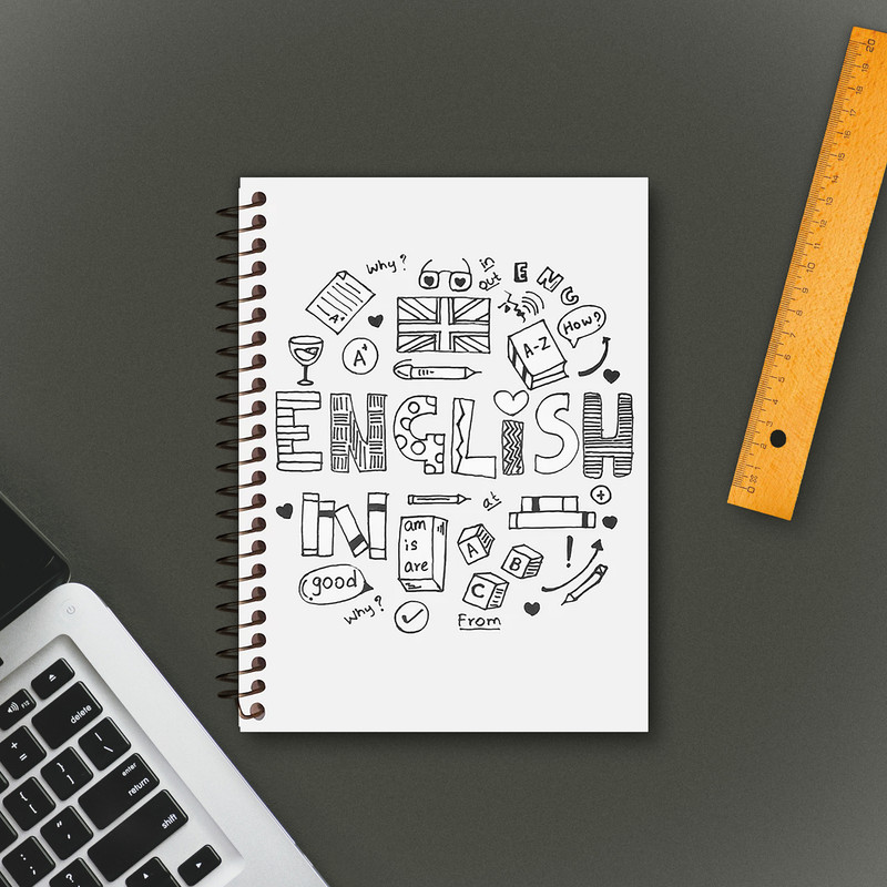 دفتر زبان 60 برگ طرح حروف انگلیسی کد L75