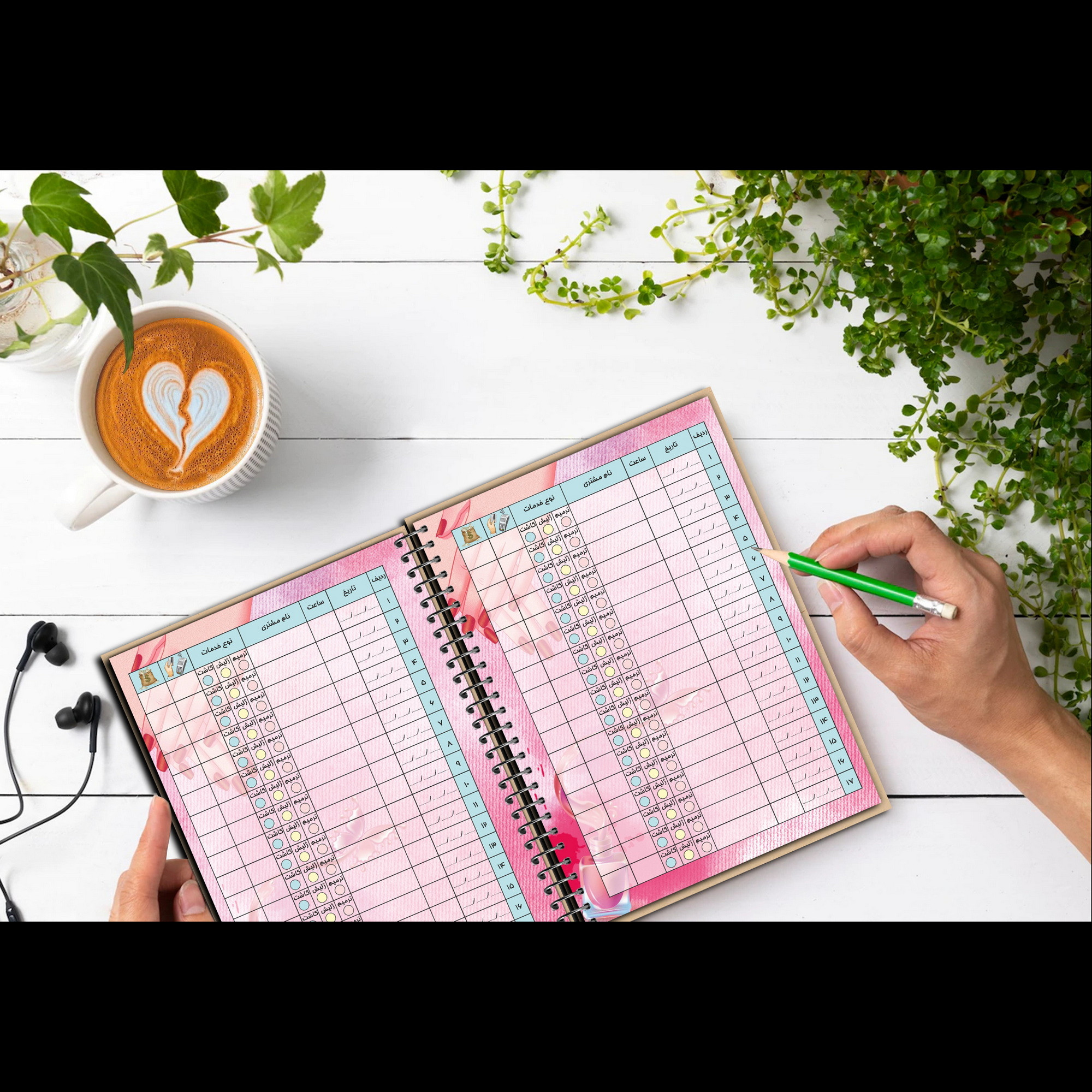 دفتر یادداشت 75 برگ مستر راد مدل خدمات طراحی ناخن طرح نچرال کد fiory 2419