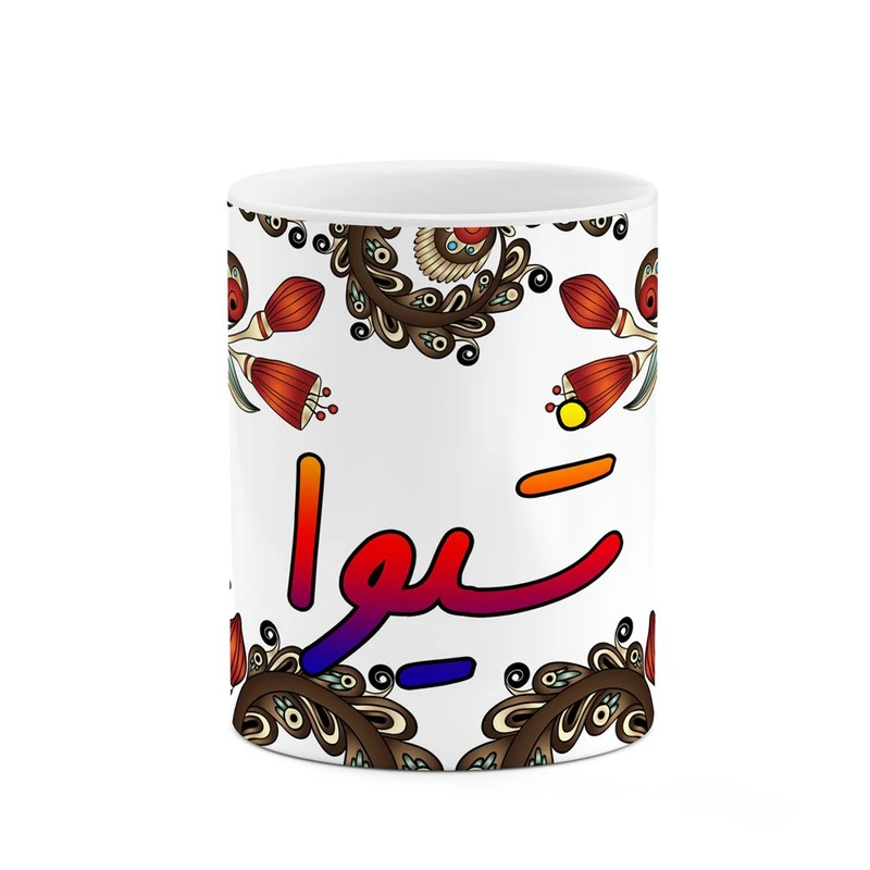 ماگ کاکتی مدل اسم شیوا طرح سنتی گل و بته کد mgh45946