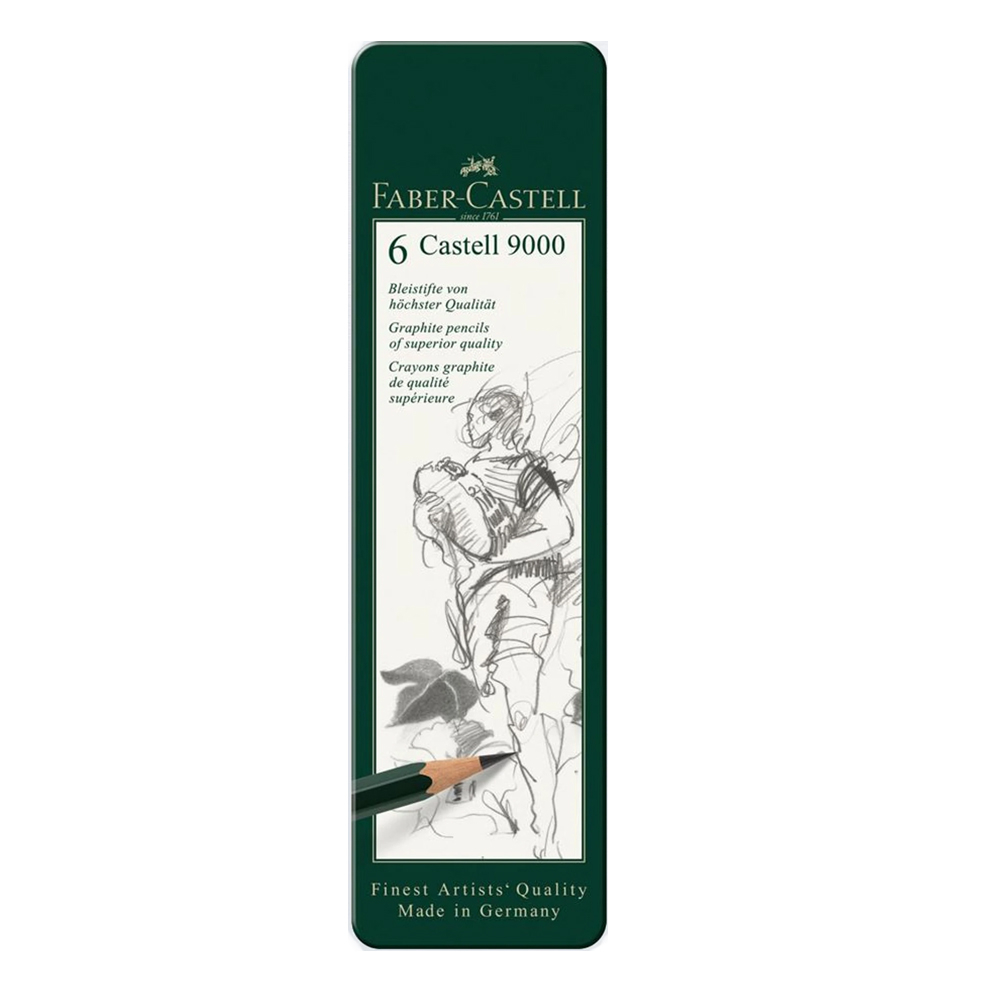 مداد طراحی فابر کاستل مدل 9000-faber castell مجموعه 6 عددی