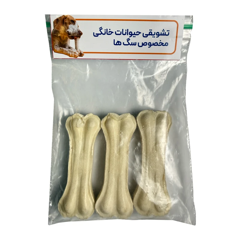 تشویقی سگ استخوان فلورایدی کد F۱۰ وزن 90 گرم