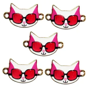 آویز دستبند دخترانه مدل گربه خندان کد 129 بسته 5 عددی