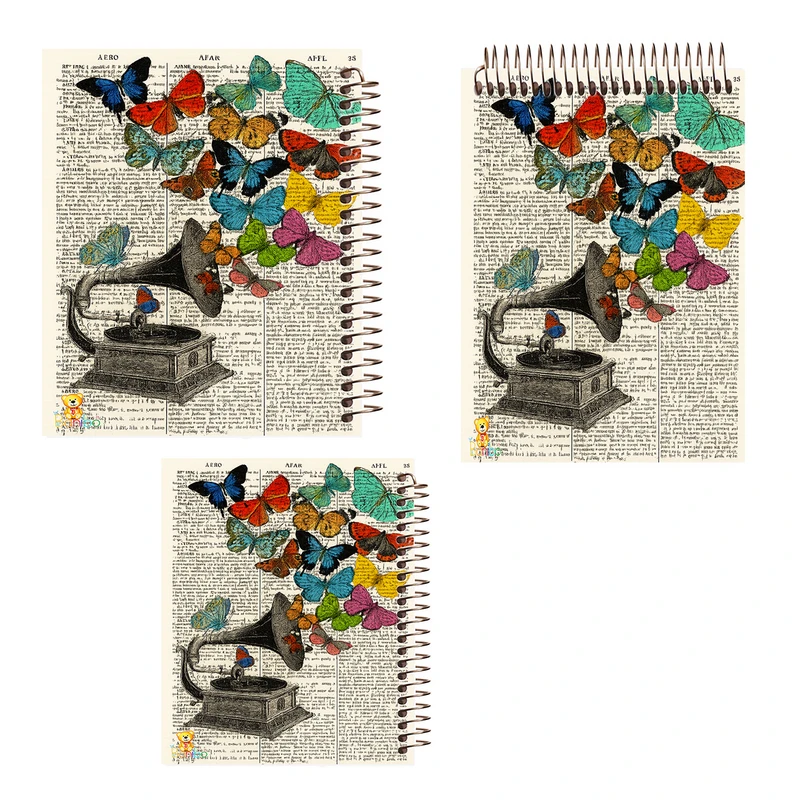 دفتر 100 برگ بانیبو مدل  پروانه کد 2764 مجموعه 3 عددی