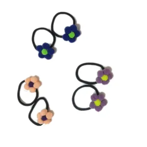 کش مو دخترانه مدل گل پم پم بسته 6 عددی