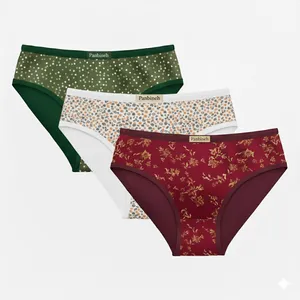 شورت زنانه پنبینه مدل نخ پنبه خالص بسته 3 عددی